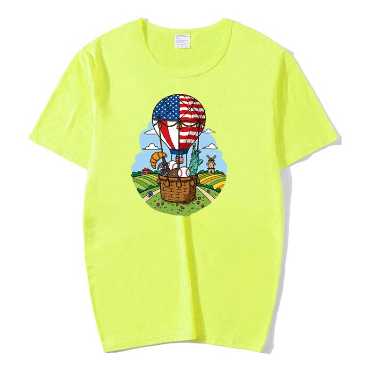 Balloon Printed Round Neck Modal Short Sleeve T-shirt Print On Your Demand, XXXXL, XXXXXL