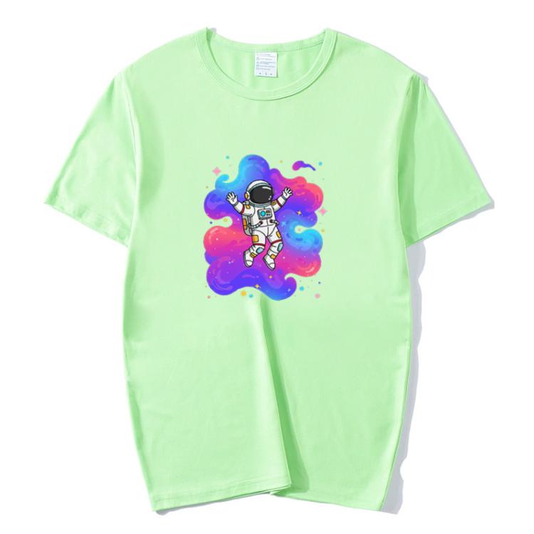 Astronaut Printed Round Neck Modal Short Sleeve T-shirt Print On Your Demand, S, POD T-shirt, M, L, XL, XXL, XXXL
