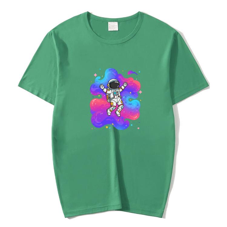 Astronaut Printed Round Neck Modal Short Sleeve T-shirt Print On Your Demand, S, POD T-shirt, M, L, XL, XXL, XXXL