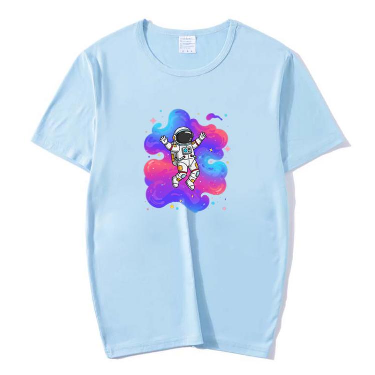 Astronaut Printed Round Neck Modal Short Sleeve T-shirt Print On Your Demand, S, POD T-shirt, M, L, XL, XXL, XXXL