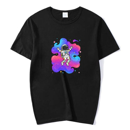 Astronaut Printed Round Neck Modal Short Sleeve T-shirt Print On Your Demand, XXXXL, XXXXXL
