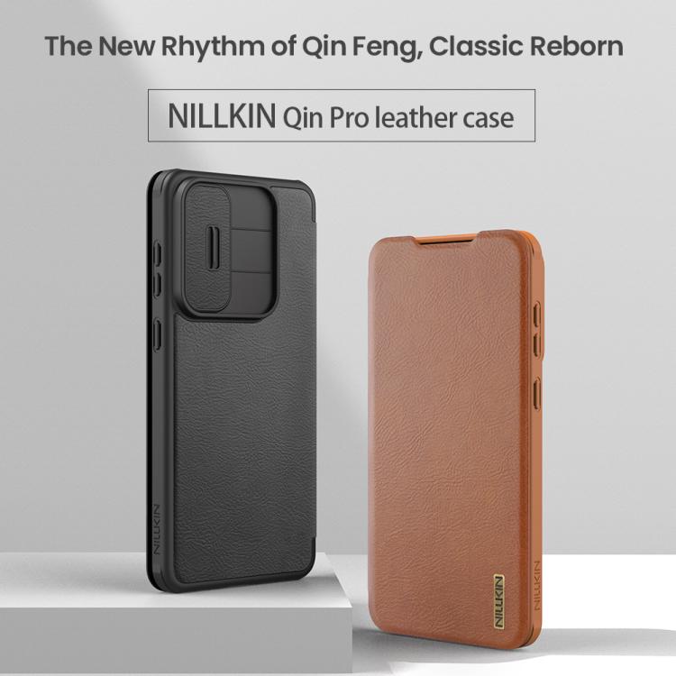 NILLKIN QIN Series Pro Sliding Camera Cover Design Leather Phone Case, For Samsung Galaxy S25 Edge 5G, For Samsung Galaxy S25 Ultra 5G
