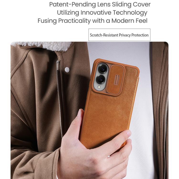NILLKIN QIN Series Pro Sliding Camera Cover Design Leather Phone Case, For Samsung Galaxy S25 Edge 5G, For Samsung Galaxy S25 Ultra 5G