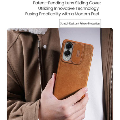 NILLKIN QIN Series Pro Sliding Camera Cover Design Leather Phone Case, For Samsung Galaxy S25 Edge 5G, For Samsung Galaxy S25 Ultra 5G