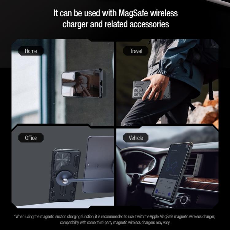 NILLKIN Black Rhino Prop MagSafe Magnetic PC Phone Case, For Samsung Galaxy S25 Ultra 5G