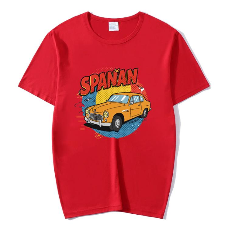 Car Printed Round Neck Modal Short Sleeve T-shirt Print On Your Demand, S, M, L, XL, XXL, XXXL, XXXXL, XXXXXL
