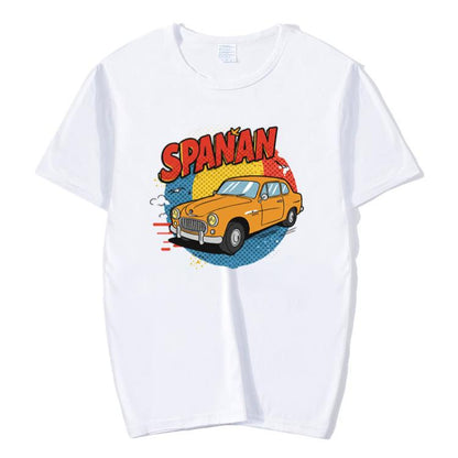 Car Printed Round Neck Modal Short Sleeve T-shirt Print On Your Demand, S, M, L, XL, XXL, XXXL, XXXXL, XXXXXL