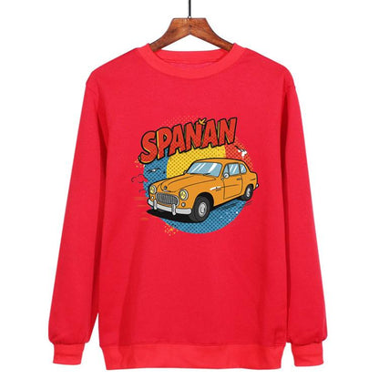 Car Printed Casual Loose Round Neck Sweatshirt Print On Your Demand, XS, S, M, L, XL, XXL, XXXL