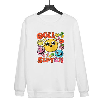Funny Face Printed Casual Loose Round Neck Sweatshirt Print On Your Demand, XS, S, M, L, XL, XXL, XXXL