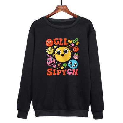 Funny Face Printed Casual Loose Round Neck Sweatshirt Print On Your Demand, XS, S, M, L, XL, XXL, XXXL