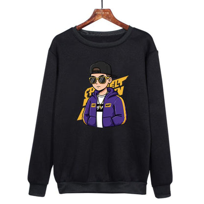 Hipster Printed Casual Loose Round Neck Sweatshirt Print On Your Demand, XS, S, M, L, XL, XXL, XXXL