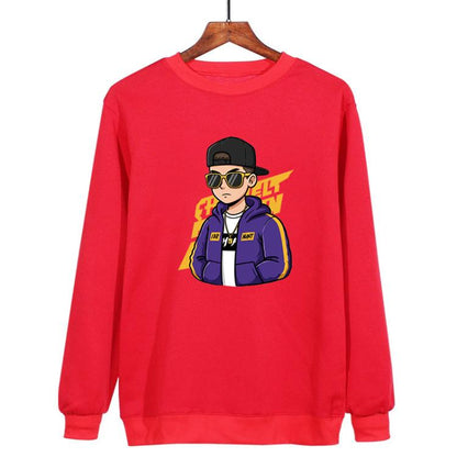 Hipster Printed Casual Loose Round Neck Sweatshirt Print On Your Demand, XS, S, M, L, XL, XXL, XXXL