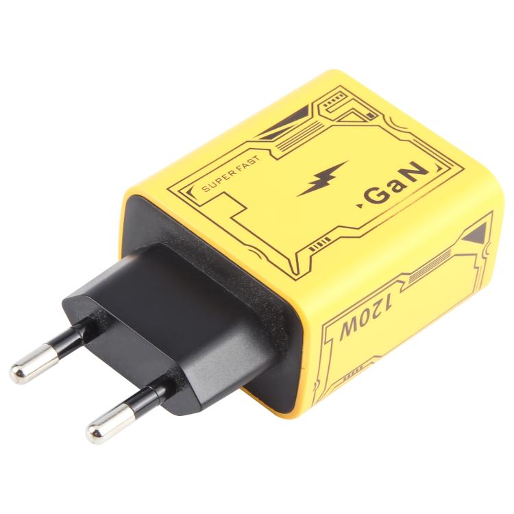 KO-72 GaN 120W Charge Adapter 4 Port 2 PD 2 QC 3.0 USB and USB-C / Type-C Fast Charger