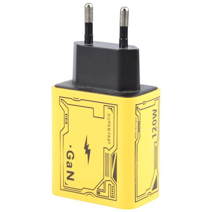 KO-72 GaN 120W Charge Adapter 4 Port 2 PD 2 QC 3.0 USB and USB-C / Type-C Fast Charger