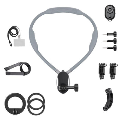 Magnetic Neck Mount Anti-shake Bracket, 11 in 1, 12 in 1 Remote, 10 in 1 Phone Clamp, 11 in 1 Phone Clamp with Remote, 7 in 1 Phone Clamp with Remote, 6 in 1 Phone Clamp, 4 in 1 Phone Clamp, 3 in 1 1/4 Adapter, 2 in 1, 3 in 1 J-Hook Buckle