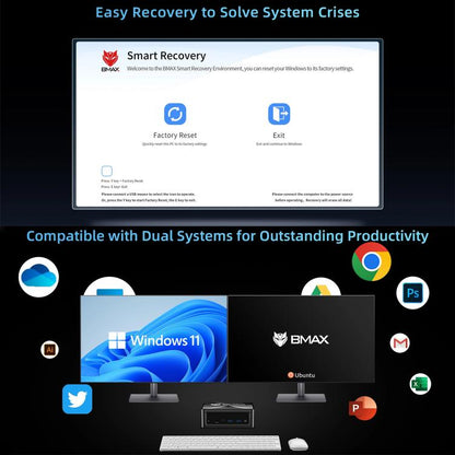 BMAX B9 Power Windows 11 Mini PC, Intel Core i9-12900H, Support 3 Monitors Output