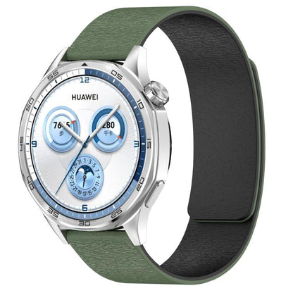 Cloud Wood Grain Silicone Magnetic Watch Band, 22mm