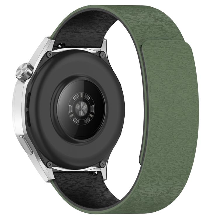 Cloud Wood Grain Silicone Magnetic Watch Band, 22mm