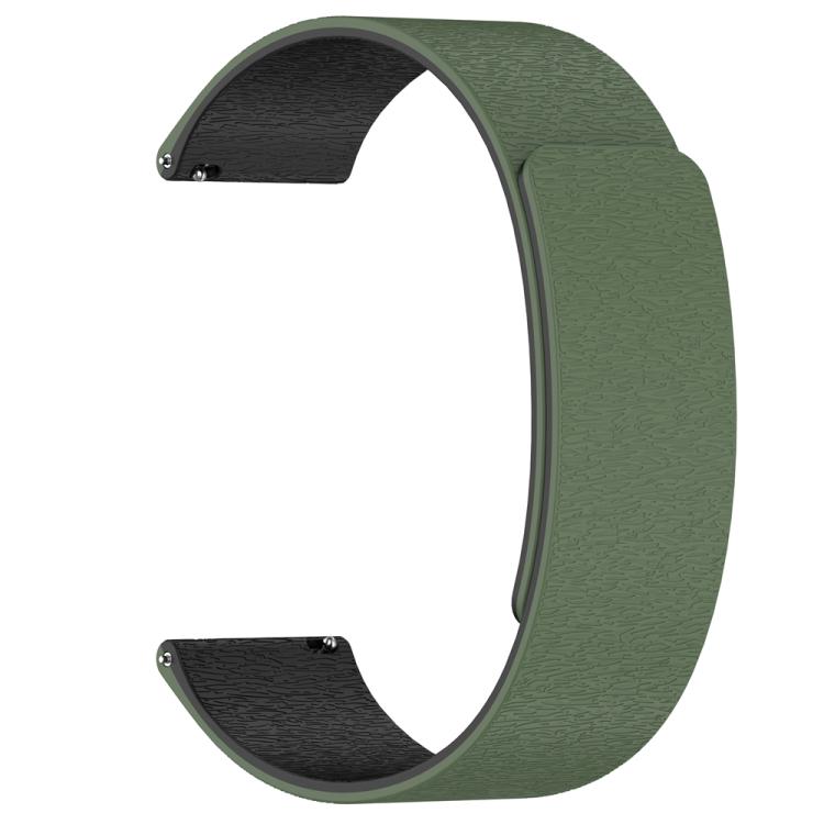 Cloud Wood Grain Silicone Magnetic Watch Band, 22mm