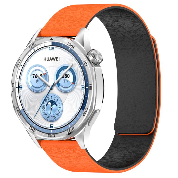 Cloud Wood Grain Silicone Magnetic Watch Band, 22mm