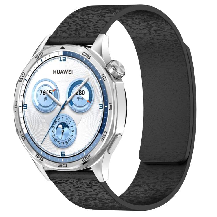 Cloud Wood Grain Silicone Magnetic Watch Band, 22mm