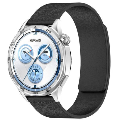 Cloud Wood Grain Silicone Magnetic Watch Band, 22mm