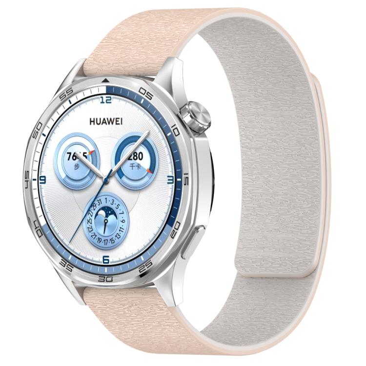 Cloud Wood Grain Silicone Magnetic Watch Band, 22mm