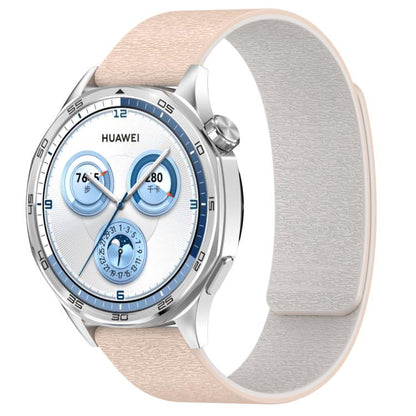 Cloud Wood Grain Silicone Magnetic Watch Band, 22mm