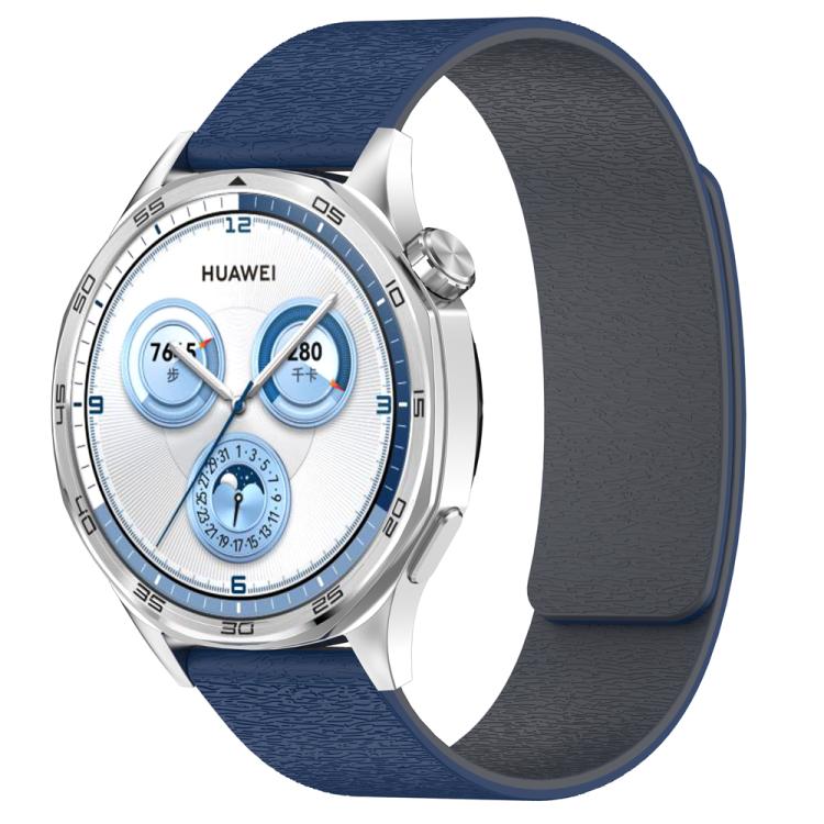Cloud Wood Grain Silicone Magnetic Watch Band, 22mm