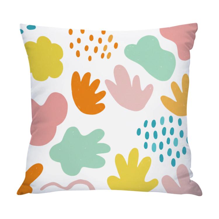 Colorful Blocks Printed Sofa Pillow With Core Print On Your Demand, 35x35cm, 40x40cm, 45x45cm, 50x50cm, 60x60cm