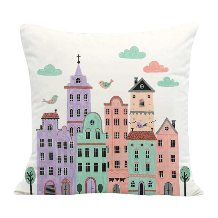 Castle Printed Sofa Pillow With Core Print On Your Demand, 35x35cm, 40x40cm, 45x45cm, 50x50cm, 60x60cm