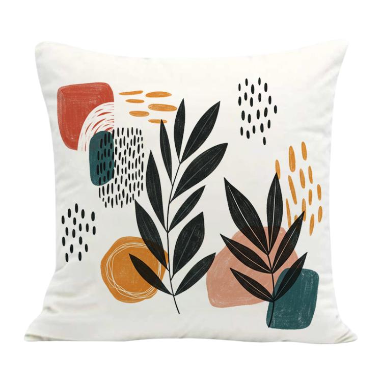 Abstract Leaves Printed Sofa Pillow With Core Print On Your Demand, 35x35cm, 40x40cm, 45x45cm, 50x50cm, 60x60cm