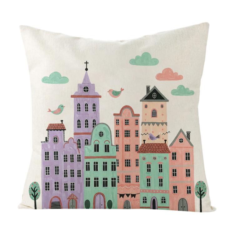 Castle Printed Sofa Pillow Case No Core Print On Your Demand, 35x35cm, 40x40cm, 45x45cm, 50x50cm, 60x60cm