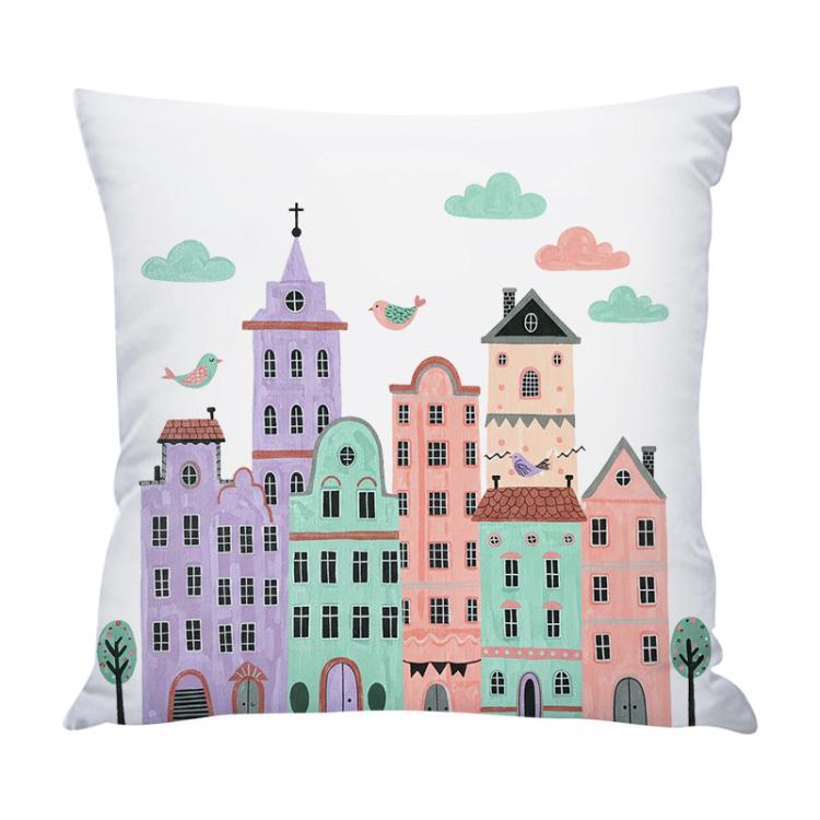Castle Printed Sofa Pillow Case No Core Print On Your Demand, 35x35cm, 40x40cm, 45x45cm, 50x50cm, 60x60cm