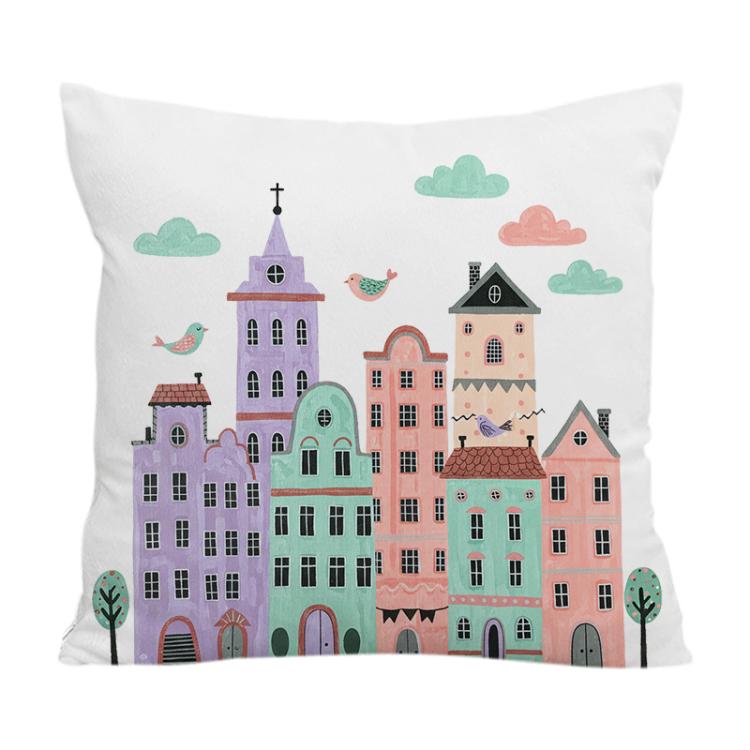 Castle Printed Sofa Pillow Case No Core Print On Your Demand, 35x35cm, 40x40cm, 45x45cm, 50x50cm, 60x60cm