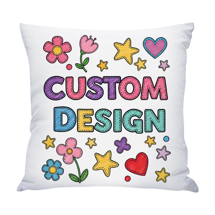Child Drawing Printed Sofa Pillow Case No Core Print On Your Demand, 35x35cm, 40x40cm, 45x45cm, 50x50cm, 60x60cm