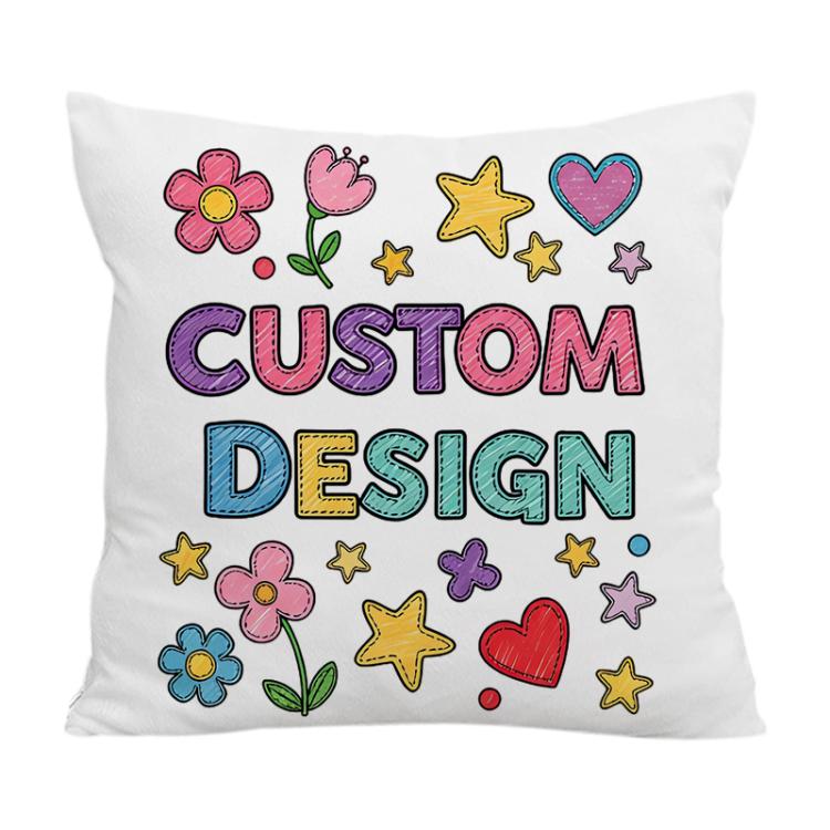 Child Drawing Printed Sofa Pillow Case No Core Print On Your Demand, 35x35cm, 40x40cm, 45x45cm, 50x50cm, 60x60cm