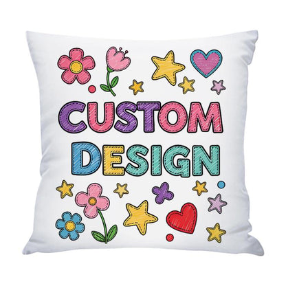 Child Drawing Printed Sofa Pillow Case No Core Print On Your Demand, 35x35cm, 40x40cm, 45x45cm, 50x50cm, 60x60cm