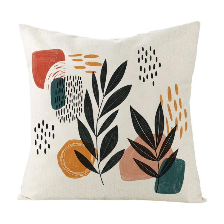 Abstract Leaves Printed Sofa Pillow Case No Core Print On Your Demand, 35x35cm, 40x40cm, 45x45cm, 50x50cm, 60x60cm