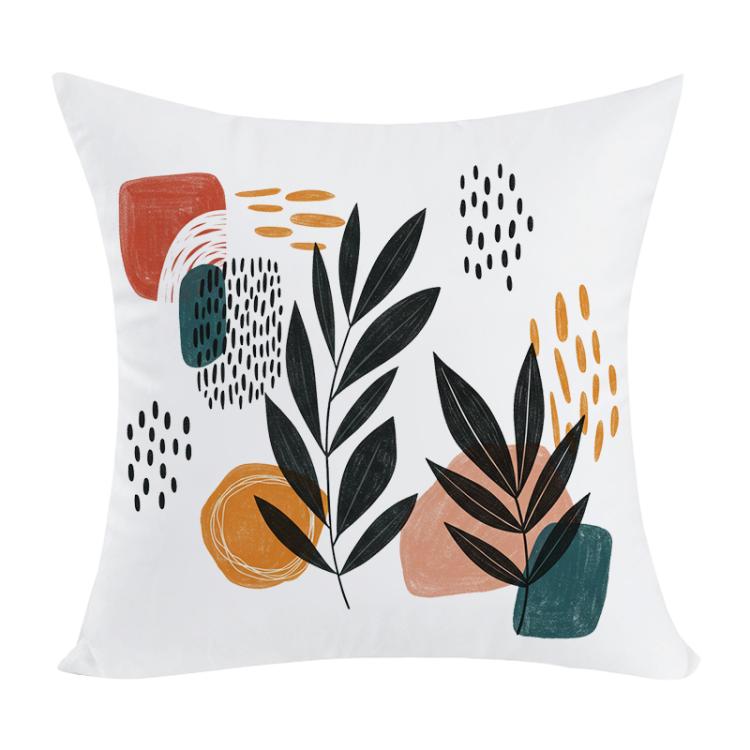 Abstract Leaves Printed Sofa Pillow Case No Core Print On Your Demand, 35x35cm, 40x40cm, 45x45cm, 50x50cm, 60x60cm