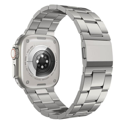 Norman Clasp Three-Link Stainless Steel Watch Band, For Apple Watch 46mm / 49mm / 45mm / 44mm