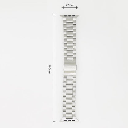 Norman Clasp Three-Link Stainless Steel Watch Band, For Apple Watch 46mm / 49mm / 45mm / 44mm