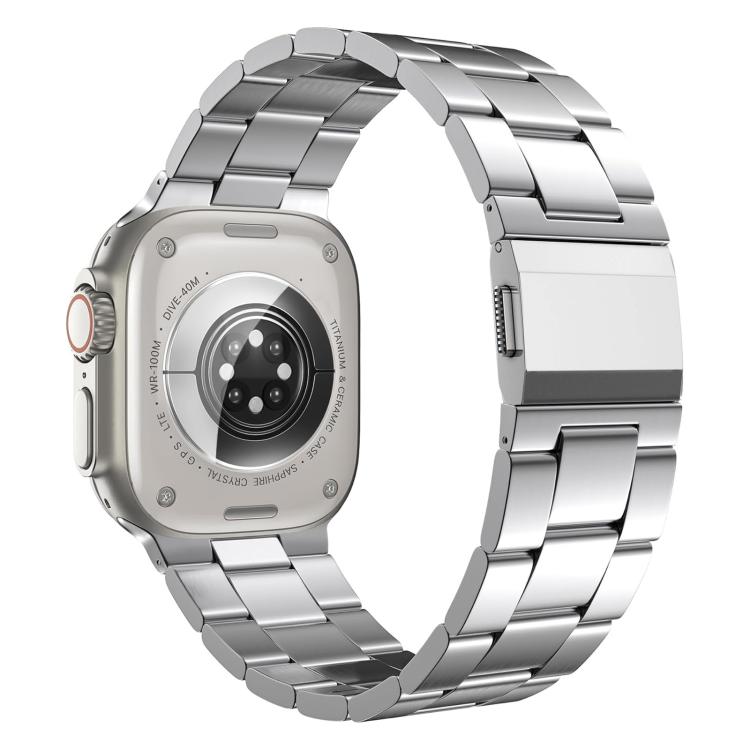 Norman Clasp Three-Link Titanium Alloy Watch Band, For Apple Watch 46mm / 49mm / 45mm / 44mm