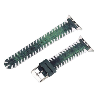 Retro Stitched Wool Genuine Leather Watch Band, For Apple Watch 46mm / 49mm / 45mm / 44mm, For Apple Watch 42mm / 41mm / 40mm / 38mm