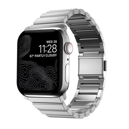 Norman Clasp One-Bead Stainless Steel Watch Band, For Apple Watch 46mm / 49mm / 45mm / 44mm