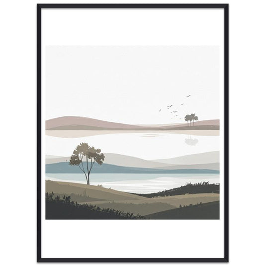 Tableau décoratif de paysage avec cadre PS imprimé à la demande, 15x20cm, 20x20cm, 30x30cm, 40x40cm, 50x50cm, 60x60cm, 70x70cm, 80x80cm, 90x90cm