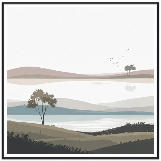 Tableau décoratif de paysage avec cadre PS imprimé à la demande, 15x20cm, 20x20cm, 30x30cm, 40x40cm, 50x50cm, 60x60cm, 70x70cm, 80x80cm, 90x90cm