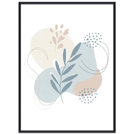 Peinture décorative "Feuilles fraîches" avec cadre en PS, impression sur demande, 15x20cm, 20x20cm, 30x30cm, 40x40cm, 50x50cm, 60x60cm, 70x70cm, 80x80cm, 90x90cm