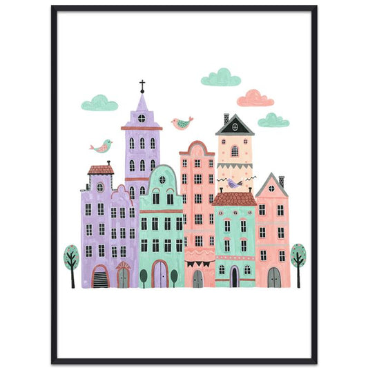 Tableau décoratif Château avec cadre PS imprimé à la demande, 15x20cm, 20x20cm, 30x30cm, 40x40cm, 50x50cm, 60x60cm, 70x70cm, 80x80cm, 90x90cm