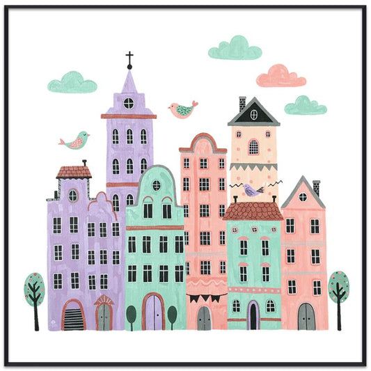 Tableau décoratif Château avec cadre PS imprimé à la demande, 15x20cm, 20x20cm, 30x30cm, 40x40cm, 50x50cm, 60x60cm, 70x70cm, 80x80cm, 90x90cm